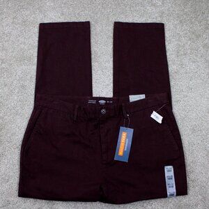 Old Navy Ultimate Slim Chino Pants NWT Mens 38x30 Red‎ Built-In Flex Stretch